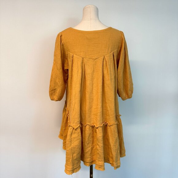 Saturday Sunday Mustard Yellow Textured Tunic Dress - Picture 2 of 5
